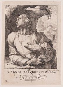 Der heilige Judas Thaddäus, aus Christus, die Apostel und St. Paulus mit dem Glaubensbekenntnis von Hendrick Goltzius