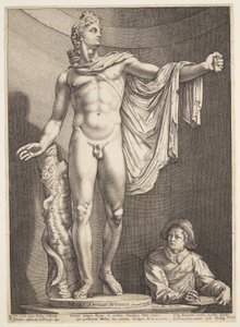 Der Apollo von Belvedere, aus Drei berühmte antike Statuen in Rom von Hendrick Goltzius