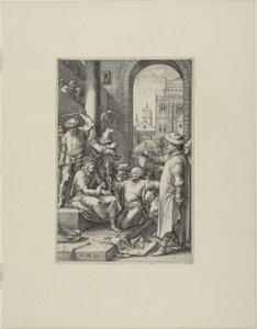 Die Krönung mit Dornen, Platte sieben aus Die Passion Christi von Hendrick Goltzius