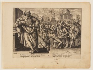 Das Martyrium des Hl. Bartholomäus, aus Das Martyrium Christi und der Apostel von Hendrick Goltzius