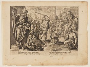 Das Martyrium des Heiligen Paulus, aus Das Martyrium Christi und der Apostel von Hendrick Goltzius