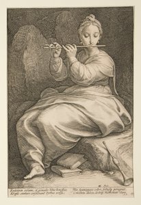 Die neun Musen: Euterpe, Nr. 6 in einer Serie von 9 von Hendrick Goltzius