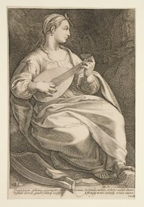 Die neun Musen: Terpsichore, Nr. 5 in einer Serie von 9 von Hendrick Goltzius