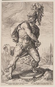 Titus Manlius Torquatus, aus Die Römischen Helden von Hendrick Goltzius