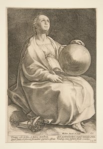 Urania, Platte 9 aus der Serie Die neun Musen von Hendrick Goltzius