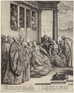 Venezianische Hochzeit [linke Blatthälfte] von Hendrick Goltzius