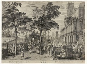 Frühling (Die vier Jahreszeiten) von Hendrick Hondius (I)