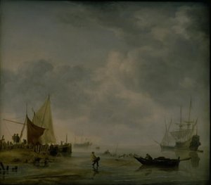 Ansicht einer niederländischen Reede von Hendrick Jacobsz Dubbels