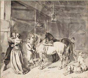 Ein Kavalier verabschiedet sich von einer Dame, 1678