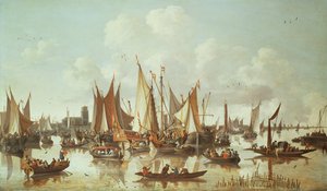 Niederländische Schiffe im Hafen von Dordrecht