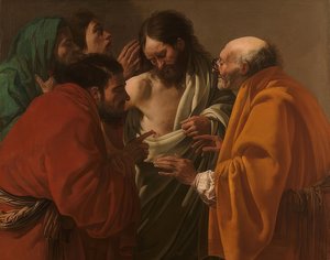 Der ungläubige Thomas. Um 1622