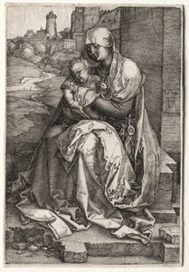 Die Jungfrau und das Kind sitzen an der Mauer von Hendrick ter Brugghen