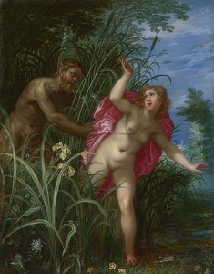 Pan verfolgt die Nymphe Syrinx von Hendrick van Balen