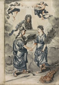 Wilhelm III. überblickt das Bündnis zwischen Weisheit und Frieden von Hendrick van Beaumont