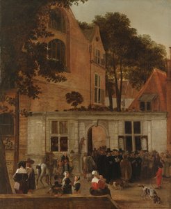 Die Verleihung eines Grades an der Universität Leiden um 1650 von Hendrick van der Burch