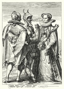 Heirat aus Reichtum, durchgeführt von Satan (Gravur)