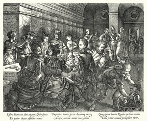 Das Bankett im Haus des Tarquinius (Gravur)