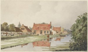 Bleichereien hinter einem Kanal