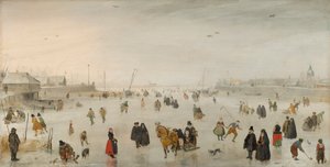 Eine Szene auf dem Eis von Hendrik Avercamp