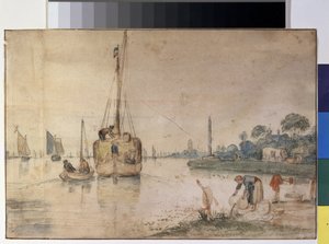 Ein Lastkahn mit Heu von Hendrik Avercamp