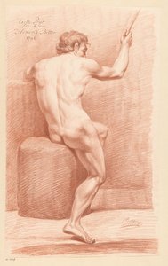 Sitzender männlicher Akt, von hinten gesehen (1. Preis 1796)