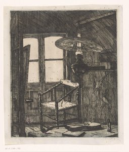 Atelier des Künstlers im Haus seiner Mutter von Hendrik Chabot