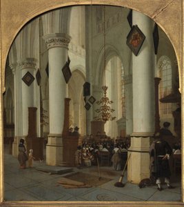 Ansicht der St.-Bavo-Kirche in Haarlem während der Messe, 1666
