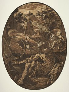 Demogorgon in der Höhle der Ewigkeit, ca. 1588 von Hendrik Goltzius