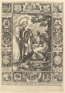 Exemplar Virtutum, aus den Allegorischen Szenen aus dem Leben Christi von Hendrik Goltzius
