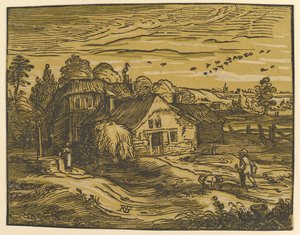 Landschaft mit Hütte (ca. 1597-98) von Hendrik Goltzius