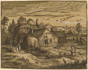 Landschaft mit Bauernhaus von Hendrik Goltzius