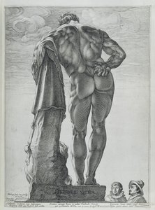 Rückansicht des Farnese-Herkules von Hendrik Goltzius