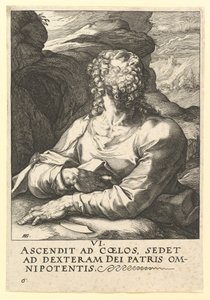 St. Bartholomäus, aus Christus, die Apostel und St. Paulus mit dem Glaubensbekenntnis, ca. 1589 von Hendrik Goltzius