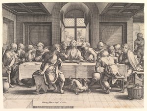 Das letzte Abendmahl, 1585 von Hendrik Goltzius
