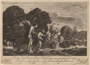 Tobias und der Engel (Der kleine Tobias) von Hendrik Goudt after Adam Elsheimer