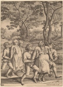 Epileptiker, die nach rechts gehen von Hendrik Hondius I after Pieter Bruegel the Elder