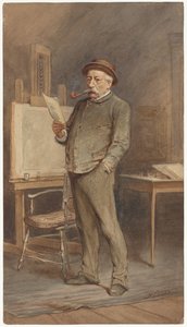 Porträt von Charles Rochussen in seinem Atelier von Hendrik Jan Carel Linse