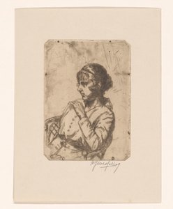 Frau in einem Stuhl von Hendrik Jan Wesseling (signed by artist)