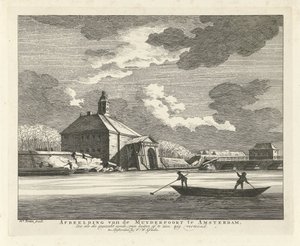 Versunkene Muiderpoort, gesehen von der Singelgracht, 1769 von Hendrik Keun