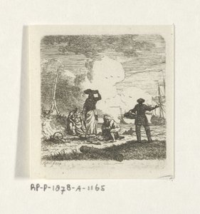 Fischer am Strand von Hendrik Kobell