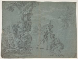 Taufe Christi. Antikstudie nach einer Darstellung von Simone Cantarini