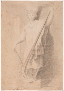 Karyatide mit Pflug. Studie nach einer Figur auf dem Sockel der "Stanza d