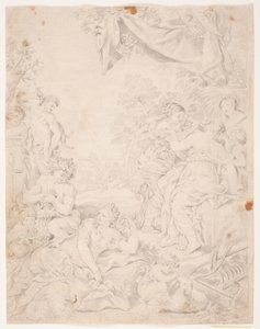 Silbernes Zeitalter. Studie nach Pietro da Cortonas Komposition in der Sala della Stuffa, Palazzo Pitti, Florenz von Hendrik Krock