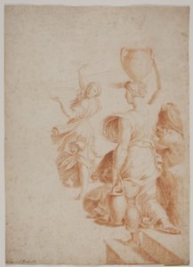 Studie nach Raffael: "Brand von Borgo". (Die beiden Wasserträgerinnen und die Figur ganz rechts) von Hendrik Krock