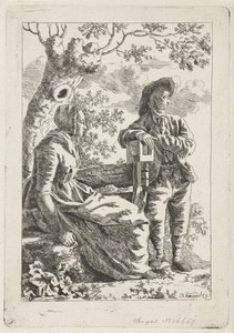Mann und eine Frau bei einem Baum von Hendrik Kuipers