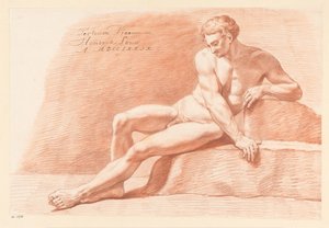 Sitzender männlicher Akt, von vorne gesehen (3. Preis 1779) von Hendrik Louw