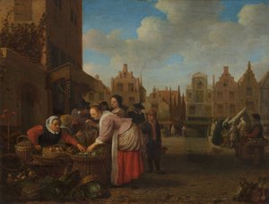 Ansicht des Großen Marktes in Rotterdam von Hendrik Maertensz Sorgh
