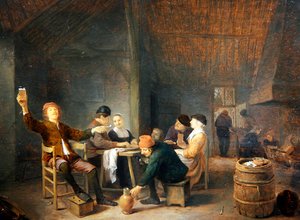 Bauern feiern in einer Taverne von Hendrik Martensz Sorgh