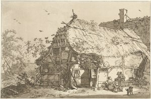 Bauernhof mit einer Familie auf dem Hof von Hendrik Meijer