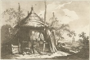 Hirten bei einem Heuhaufen von Hendrik Meijer